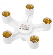 Разветвитель цокольный Е27-5хЕ27 белый  11-8865  Rexant