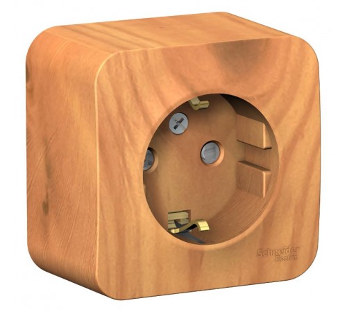 Blanca Ясень О/У с изолирующей пластиной Ясень Розетка с заземлением со шторками 16А, 250В  BLNRA011115  SE