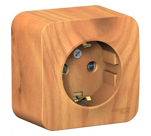 Blanca Ясень О/У с изолирующей пластиной Ясень Розетка с заземлением со шторками 16А, 250В  BLNRA011115  SE