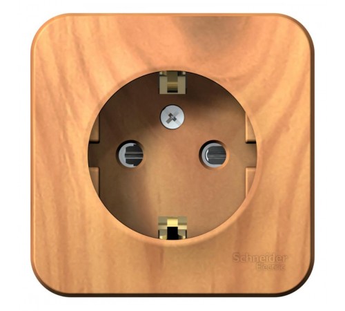 Blanca Ясень О/У с изолирующей пластиной Ясень Розетка с заземлением со шторками 16А, 250В  BLNRA011115  SE