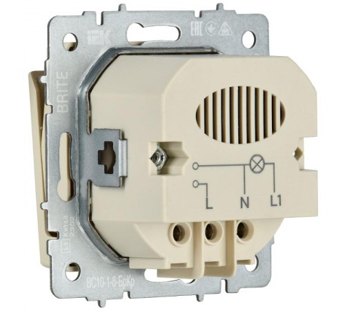 BRITE Выключ. карточный 30А ВС10-1-8-БрКр беж.  BR-V11-0-10-K10  IEK