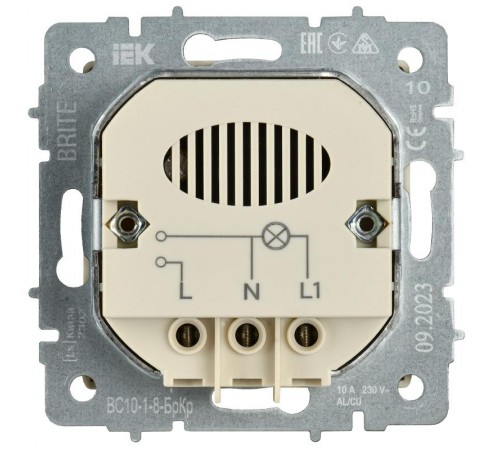 BRITE Выключ. карточный 30А ВС10-1-8-БрКр беж.  BR-V11-0-10-K10  IEK