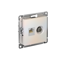 AtlasDesign Жемчуг Розетка 2-ая комп+TV, RJ45+TV, кат.5E, механизм  ATN000489  SE