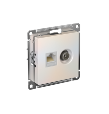 AtlasDesign Жемчуг Розетка 2-ая комп+TV, RJ45+TV, кат.5E, механизм  ATN000489  SE