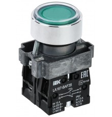 Кнопка управления LA167-BAF35 d=22мм 1з+1р зеленая  BBT20-BAF35-3-22-67-K06  IEK
