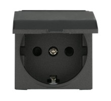 Розетка с з/к, шторками и крышкой (черный бархат) LK45  851508-1  Ecoplast