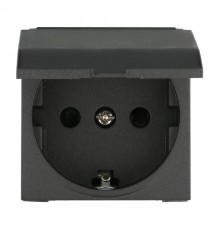 Розетка с з/к, шторками и крышкой (черный бархат) LK45  851508-1  Ecoplast