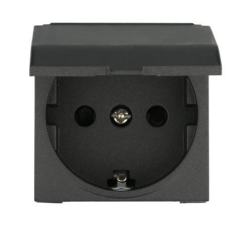 Розетка с з/к, шторками и крышкой (черный бархат) LK45  851508-1  Ecoplast