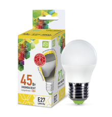 Лампа светодиодная LED-ШАР-standard 5Вт 230В Е27 3000К 450Лм  4690612002163  ASD
