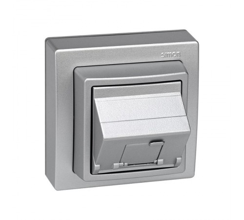 Simon 73 Адаптер для 1 коннектора RJ45 (KEYSTONE, AMP, Brand-Rex, KRONE), наклонное подключение, S73 Loft, ал  73085-63  Simon