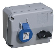 Розетка с выключателем и механической блокировкой 232MHS6, 32A, 2P+E, IP44, 6ч  2CMA167669R1000  ABB