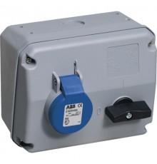 Розетка с выключателем и механической блокировкой 232MHS6, 32A, 2P+E, IP44, 6ч  2CMA167669R1000  ABB