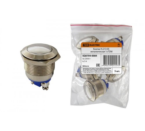 Кнопка YL213-05 металлическая 1з  SQ0704-0084  TDM