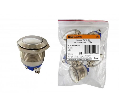 Кнопка YL213-05 металлическая 1з  SQ0704-0084  TDM