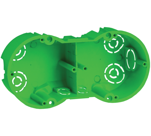 Коробка установочная 141х70x45 двухместная с саморезами, металлические лапки (для полых стен)  UKG20-141-070-045-M  IEK