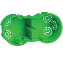 Коробка установочная 141х70x45 двухместная с саморезами, металлические лапки (для полых стен)  UKG20-141-070-045-M  IEK