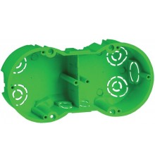 Коробка установочная 141х70x45 двухместная с саморезами, металлические лапки (для полых стен)  UKG20-141-070-045-M  IEK