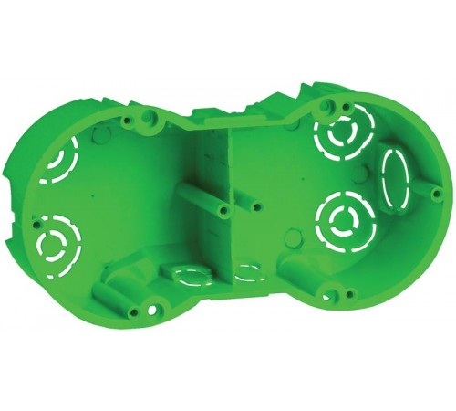 Коробка установочная 141х70x45 двухместная с саморезами, металлические лапки (для полых стен)  UKG20-141-070-045-M  IEK