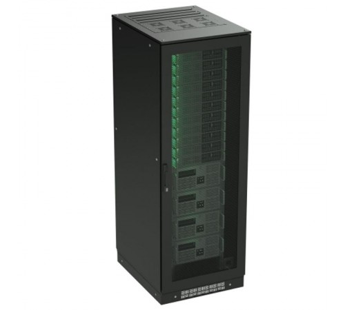 Шкаф напольный 24U 600х1000 двери перфорированная/перфорированная, укомплектован вводом и заглушками RAL 9005  R5IT2461PFB  DKC