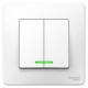 Blanca Белый С/У Выключатель 2-клавишный с подсветкой, 10А, 250B  BLNVS010511  SE