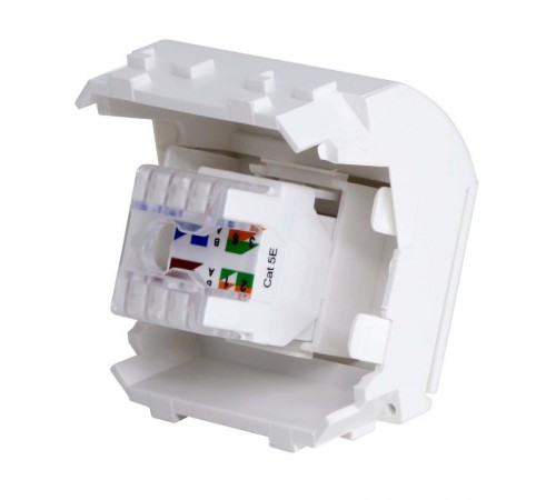 Компьютерная розетка RJ-45. кат.5Е (разъем PcNet). белая. 2мод.  76655B  DKC
