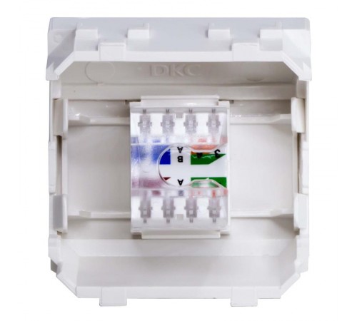 Компьютерная розетка RJ-45. кат.5Е (разъем PcNet). белая. 2мод.  76655B  DKC