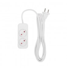 Удлинитель STANDARD 2 гнезда, 3м, 2х1,0мм, б/з, белый  13-4001  REXANT