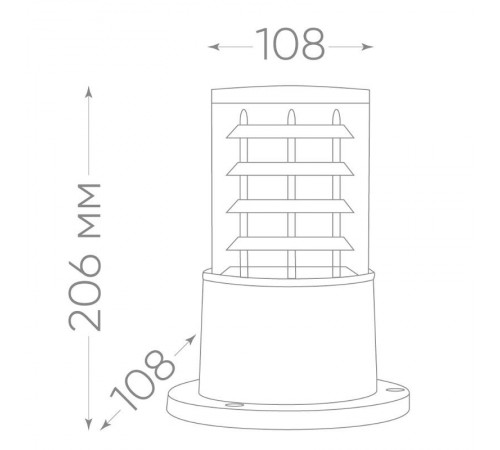 Светильник садово-парковый, 230V E27, DH0800, черный (столб)  41915  FERON