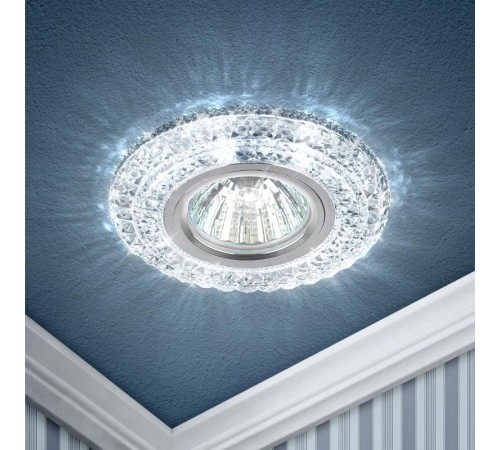 Светильник точечный встраиваемый DK LD3 MR16 7Вт GU5.3 прозрачный c белой подсветкой  Б0019202  ЭРА