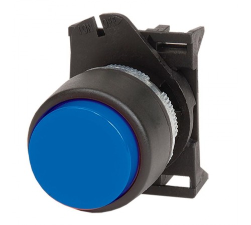 Кнопка выпуклая без фиксации, синяя  ABDTR4  DKC