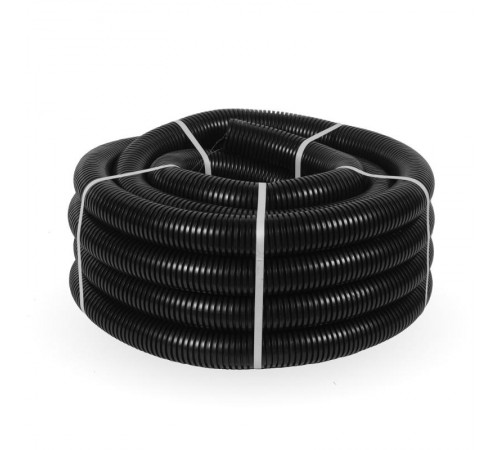 Труба гофрированная ПНД лёгкая 350 Н черная с/з д50 (15м/660м уп/пал) безгалогенная (HF) стойкая к УФ   161561  Промрукав