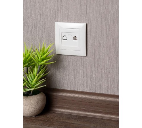 Валенсия розетка телефонная RG-11 1-местная белая EKF PROxima   EWT01-034-10   EKF