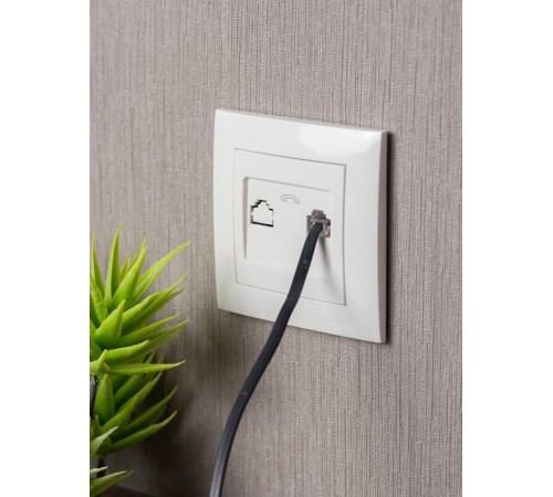 Валенсия розетка телефонная RG-11 1-местная белая EKF PROxima   EWT01-034-10   EKF