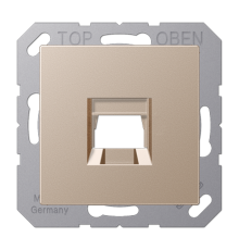Kрышка для 1-го разъема; без видимого винта; подпружиненная шторка; термопласт; шампань A1569-1WECH Jung