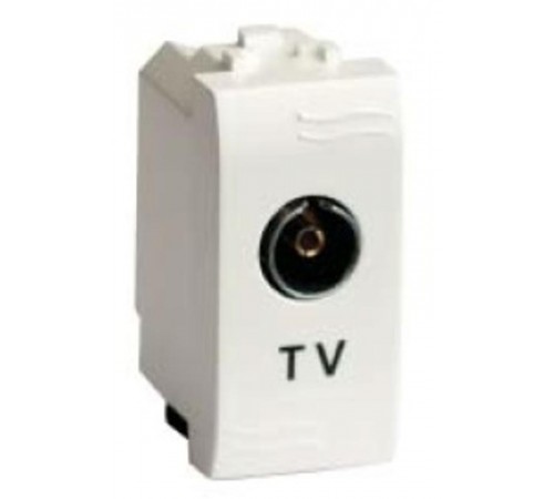 TV розетка с согласующим сопротивлением (универсальная). белая. 1мод.  76721B  DKC