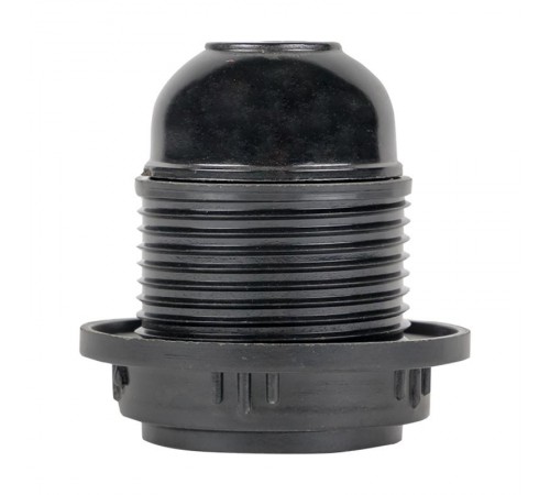 Патрон с кольцом карболитовый Е27 черный PROxima  LHC-E27-r-s  EKF