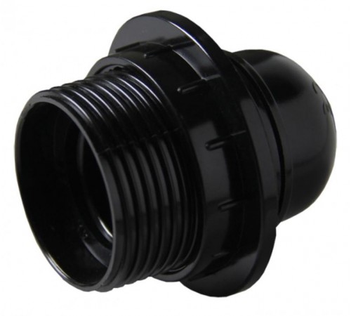 Патрон с кольцом карболитовый Е27 черный PROxima  LHC-E27-r-s  EKF