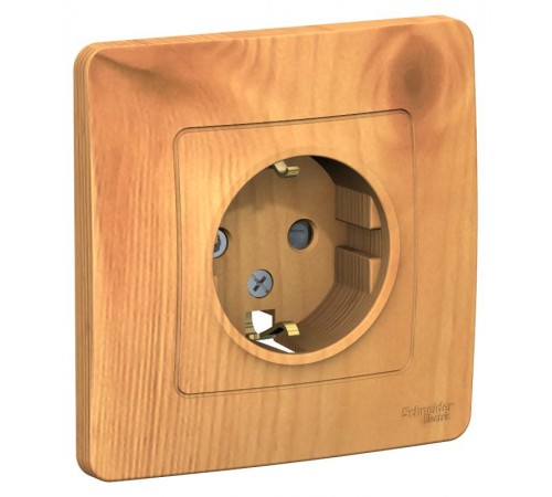 Blanca Ясень С/У Розетка с заземлением со шторками, 16А, 250В  BLNRS001115  SE