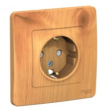 Blanca Ясень С/У Розетка с заземлением со шторками, 16А, 250В  BLNRS001115  SE