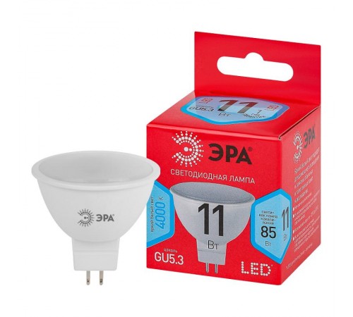 Лампа светодиодная RED LINE LED MR16-11W-840-GU5.3 R GU5.3 11 Вт софит нейтральный белый свет  Б0052441  ЭРА