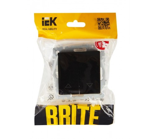 BRITE Выключатель жалюзи 10А ВС10-1-5-БрЧ черный   BR-V15-0-10-K02  IEK