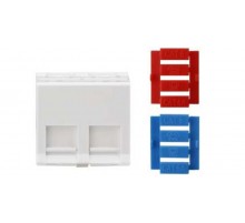 SIP3A-2K-M45-45 Вставка угловая 45x45 (аналог Mosaic) для 2х модулей Кeystone Jack, со шторками  426180  Hyperline