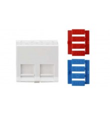 SIP3A-2K-M45-45 Вставка угловая 45x45 (аналог Mosaic) для 2х модулей Кeystone Jack, со шторками  426180  Hyperline