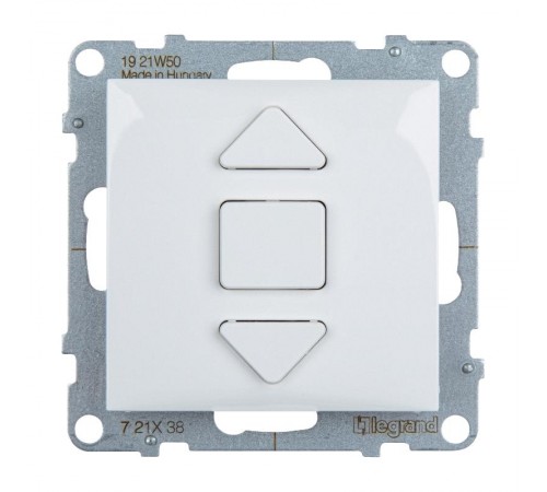 SUNO Переключатель кнопочный для жалюзи и рольставней 6А 250В. Безвинтовые зажимы. Цвет "Белый"  721138  Legrand