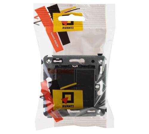 Переключатель двухклавишный в стену, "Avanti", "Черный матовый"  4412114  DKC