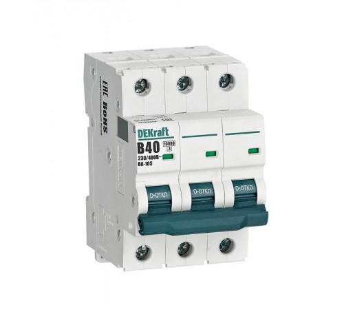 Выключатель автоматический трехполюсный ВА-105 40А B 10кА  13133DEK  DEKraft