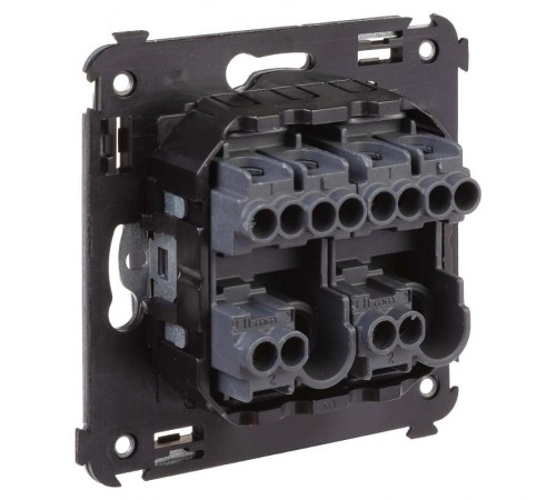 Переключатель двухклавишный в стену, "Avanti", "Черный матовый"  4412114  DKC