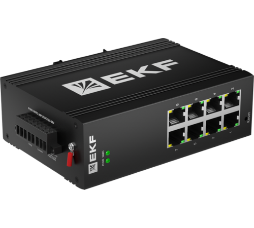 Промышленный управляемый коммутатор уровня L2 ML2-8GTP, 8 портов 10/100/1000Base-T(X) RJ45 c PoE, монтаж на динрейку TSX TSX-ML2-8GTPEKF