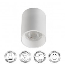 Светильник светодиодный накладной DK3110-WH IP20, 10Вт, GU5.3, LED, белый, пластик  DK3110-WH  DENKIRS