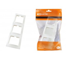 Рамка 3-х постовая вертикальная белая "Таймыр"   SQ1814-0027  TDM